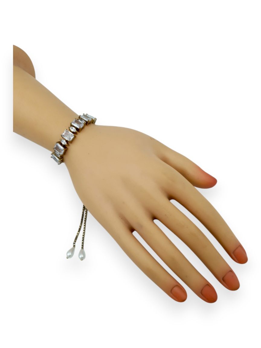 BRACELET IN CZ AD AMERICAN DIAMOND STYLE | DESIGN - 23716