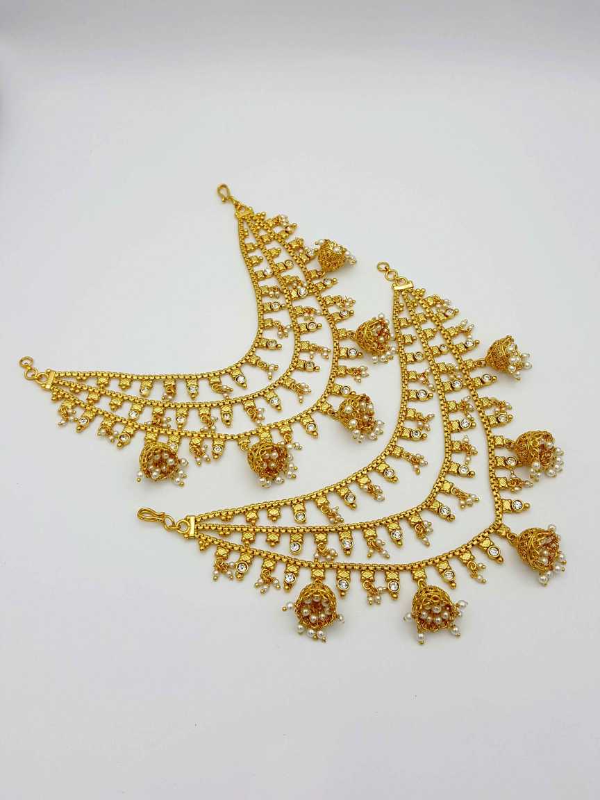 EAR CHAIN in CHECKERED POLKI Style | Design - 17586