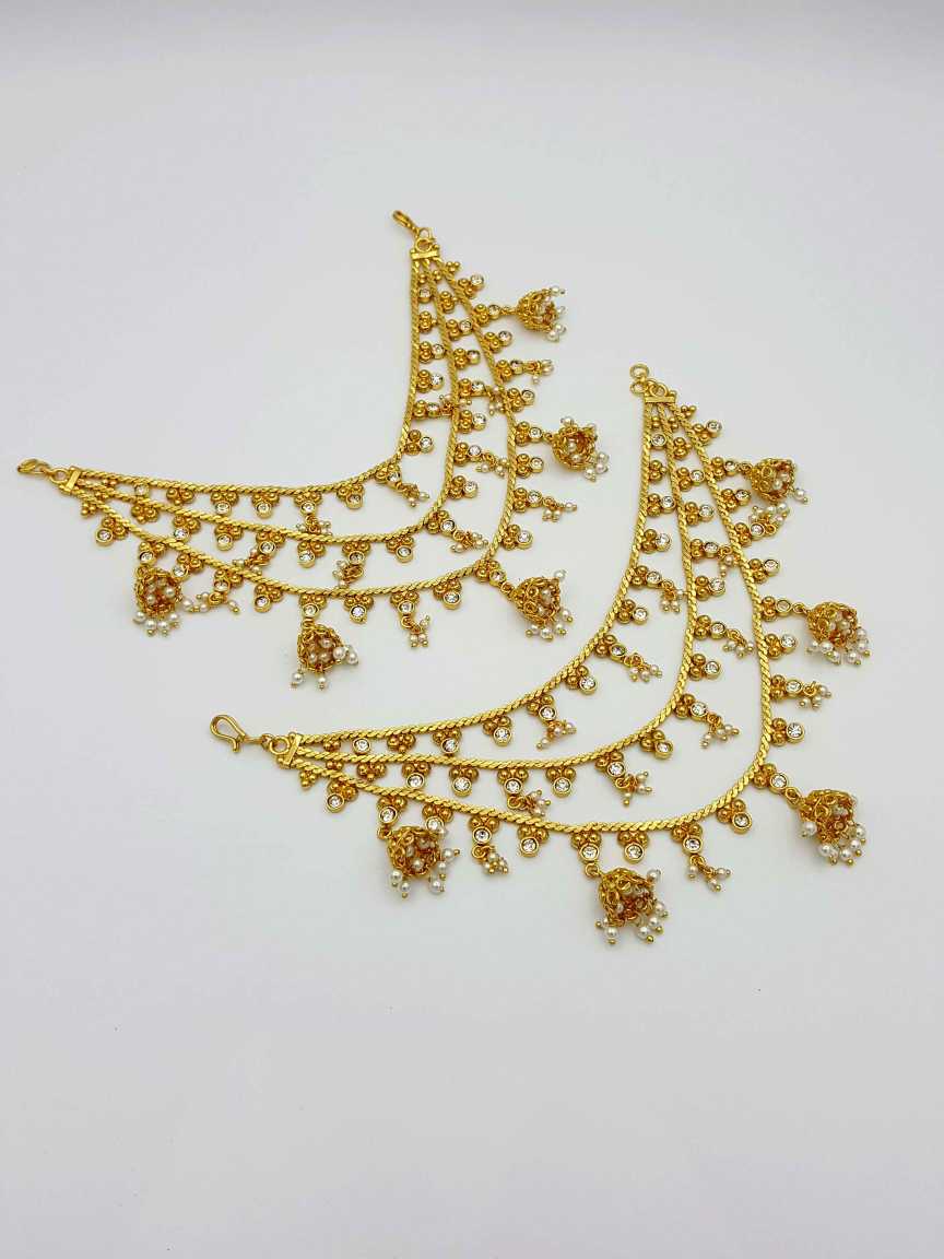 EAR CHAIN in CHECKERED POLKI Style | Design - 17588