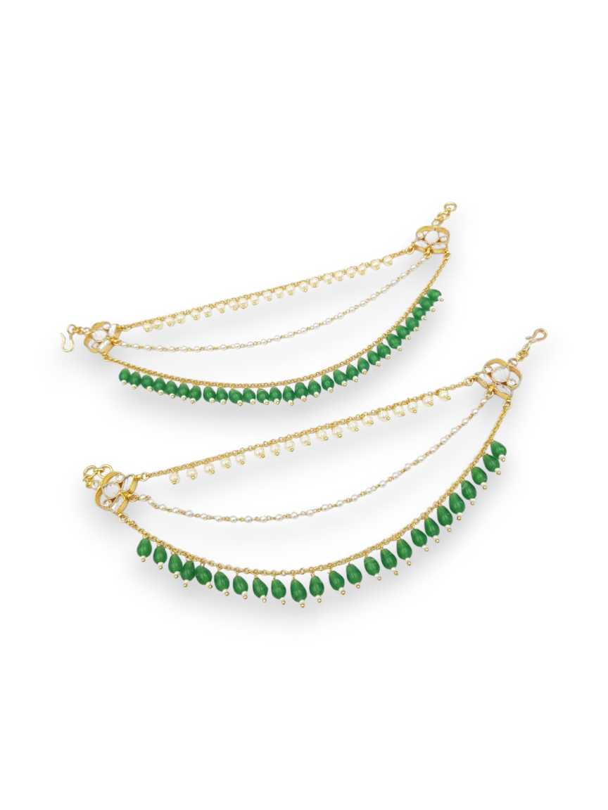 EAR CHAIN IN JADAU KUNDAN STYLE | DESIGN - 22855