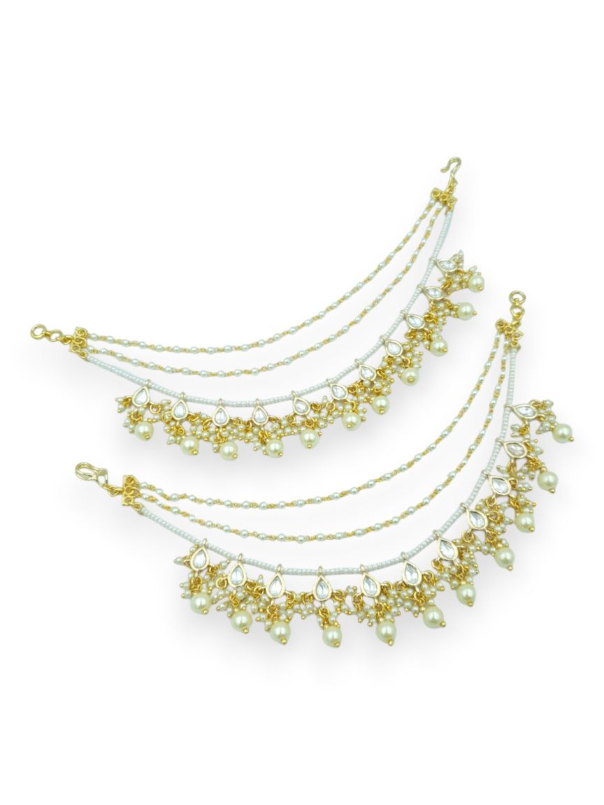 EAR CHAIN IN VILANDI KUNDAN STYLE | DESIGN - 23798
