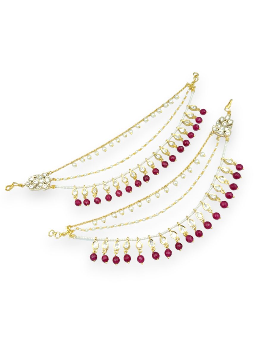 EAR CHAIN IN VILANDI KUNDAN STYLE | DESIGN - 23985
