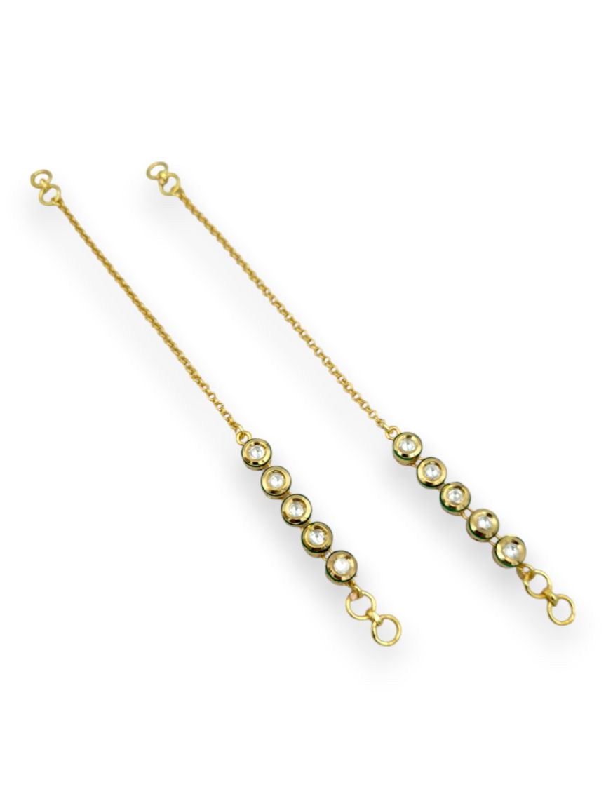 EAR CHAIN IN VILANDI KUNDAN STYLE | DESIGN - 24088