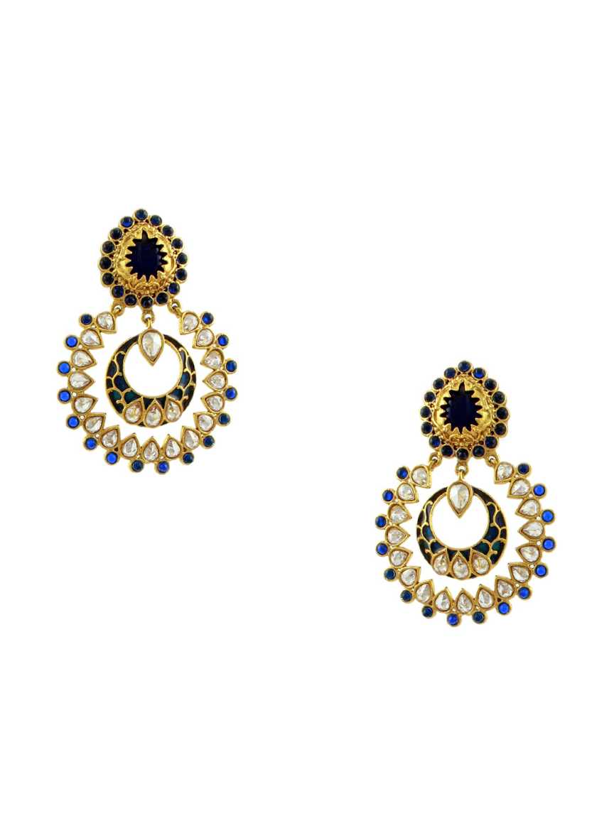 EARRING in CHECKERED POLKI Style | Design - 10244