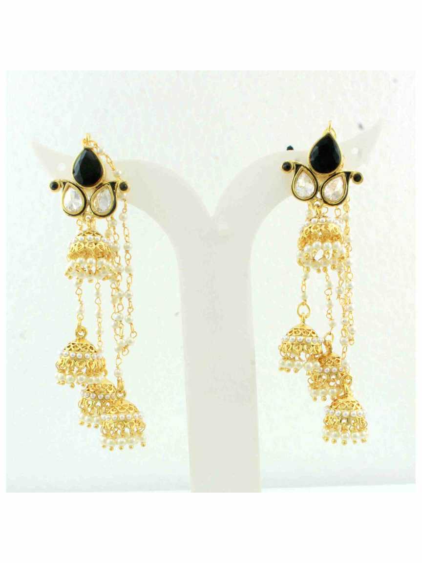 checkered_polki-earring-ERCK10300BKHG