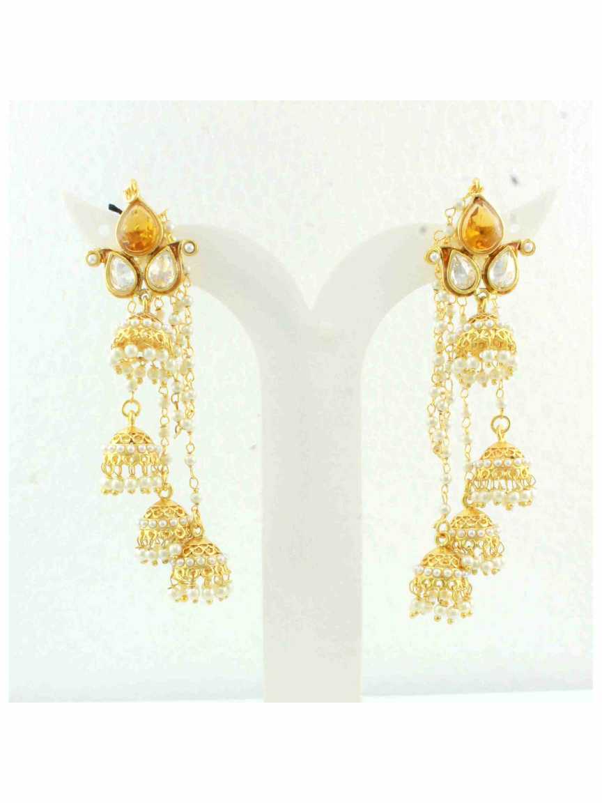 checkered_polki-earring-ERCK10300BWHG