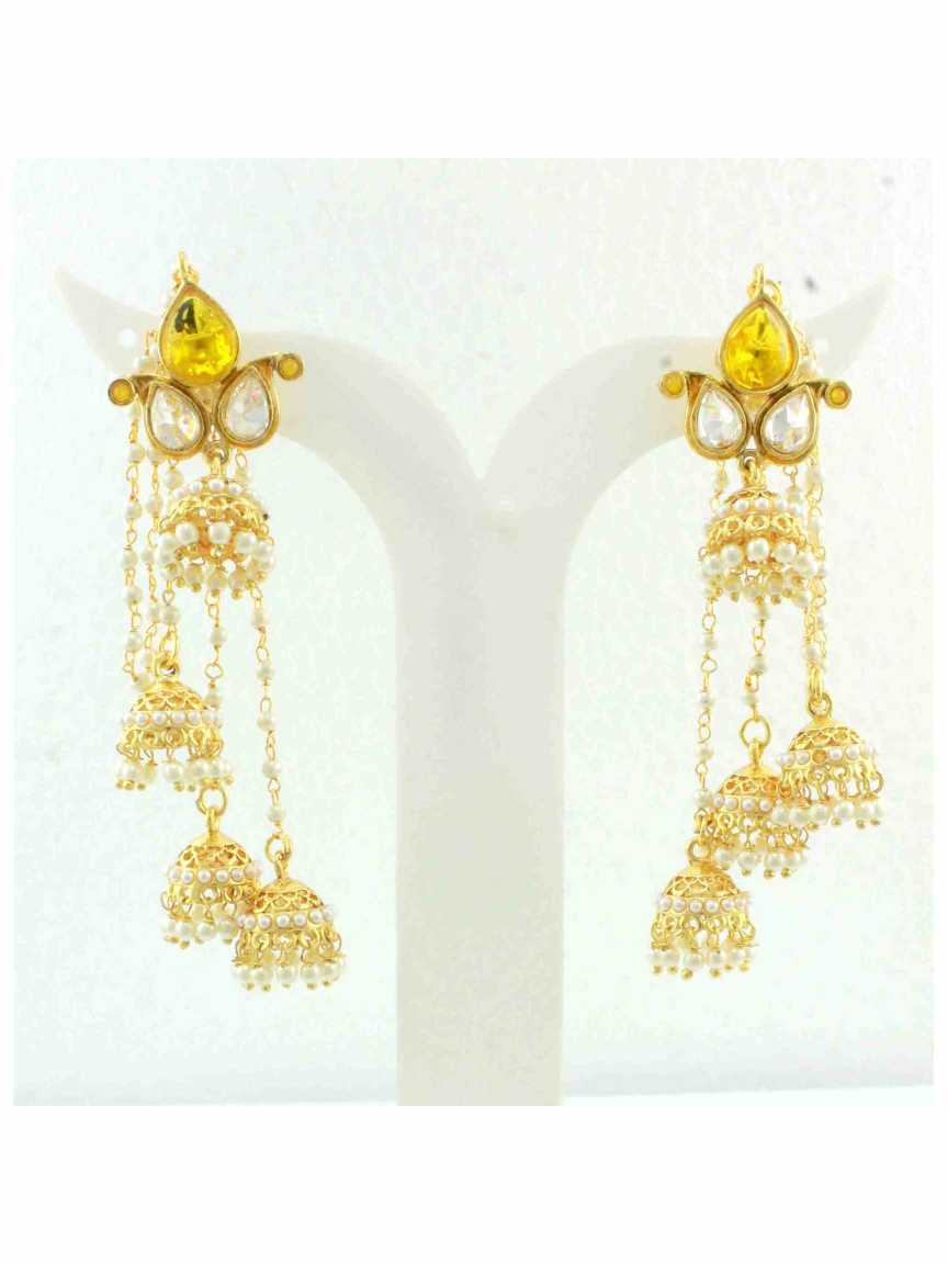 checkered_polki-earring-ERCK10300YLHG