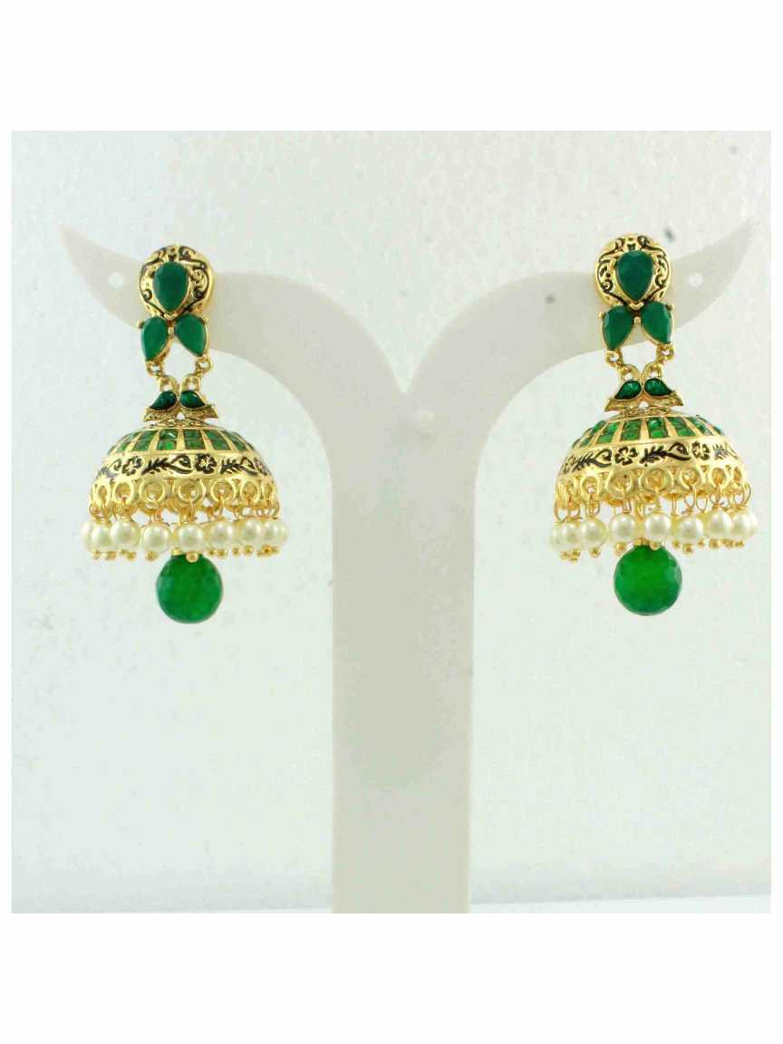 EARRING in CHECKERED POLKI Style | Design - 10305
