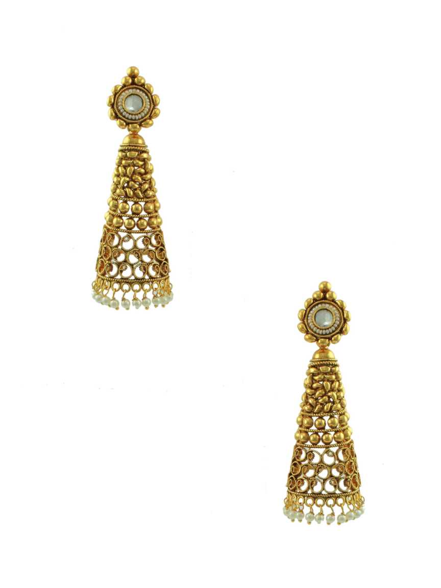 EARRING in CHECKERED POLKI Style | Design - 10308