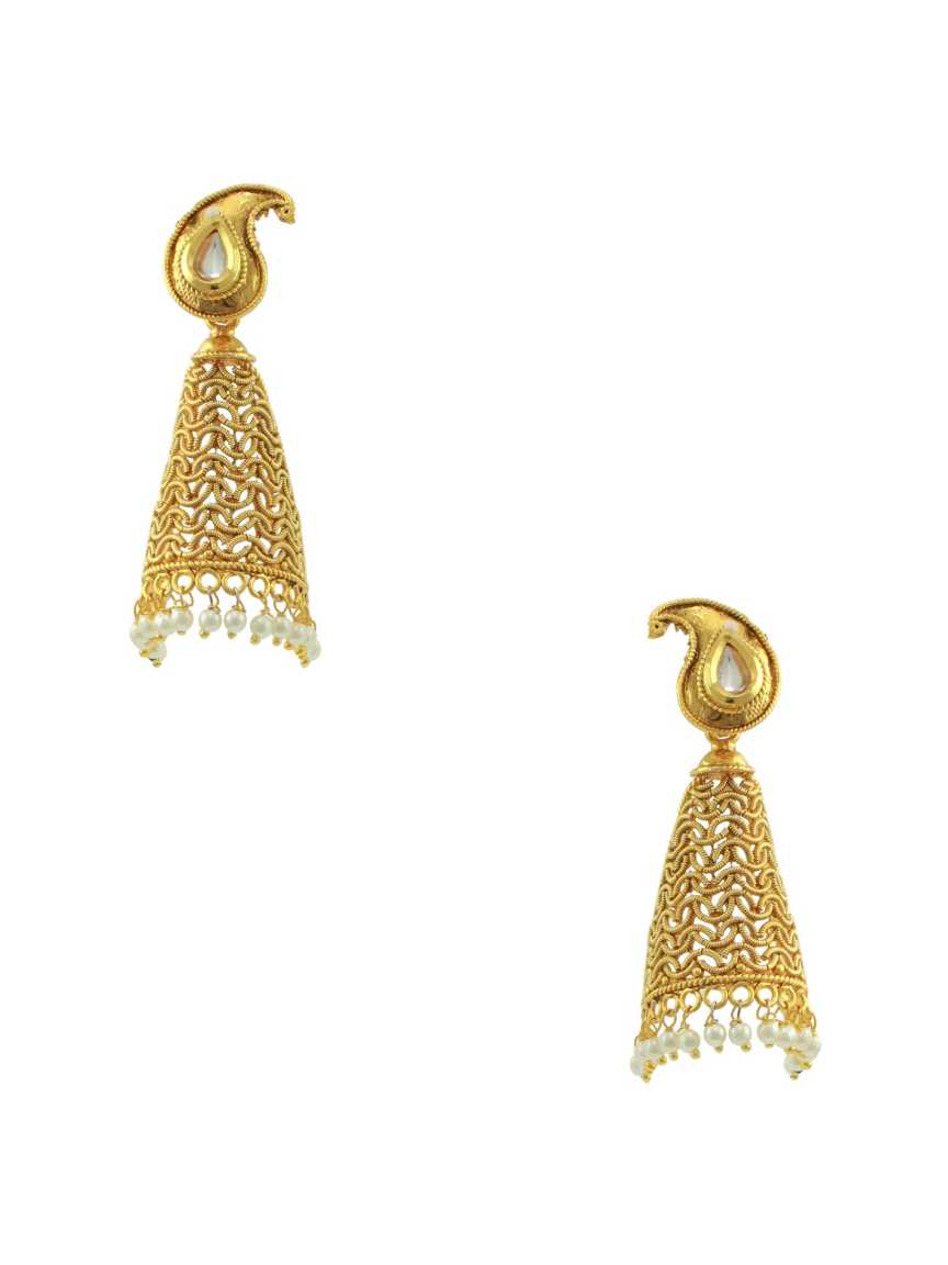 EARRING in CHECKERED POLKI Style | Design - 10309
