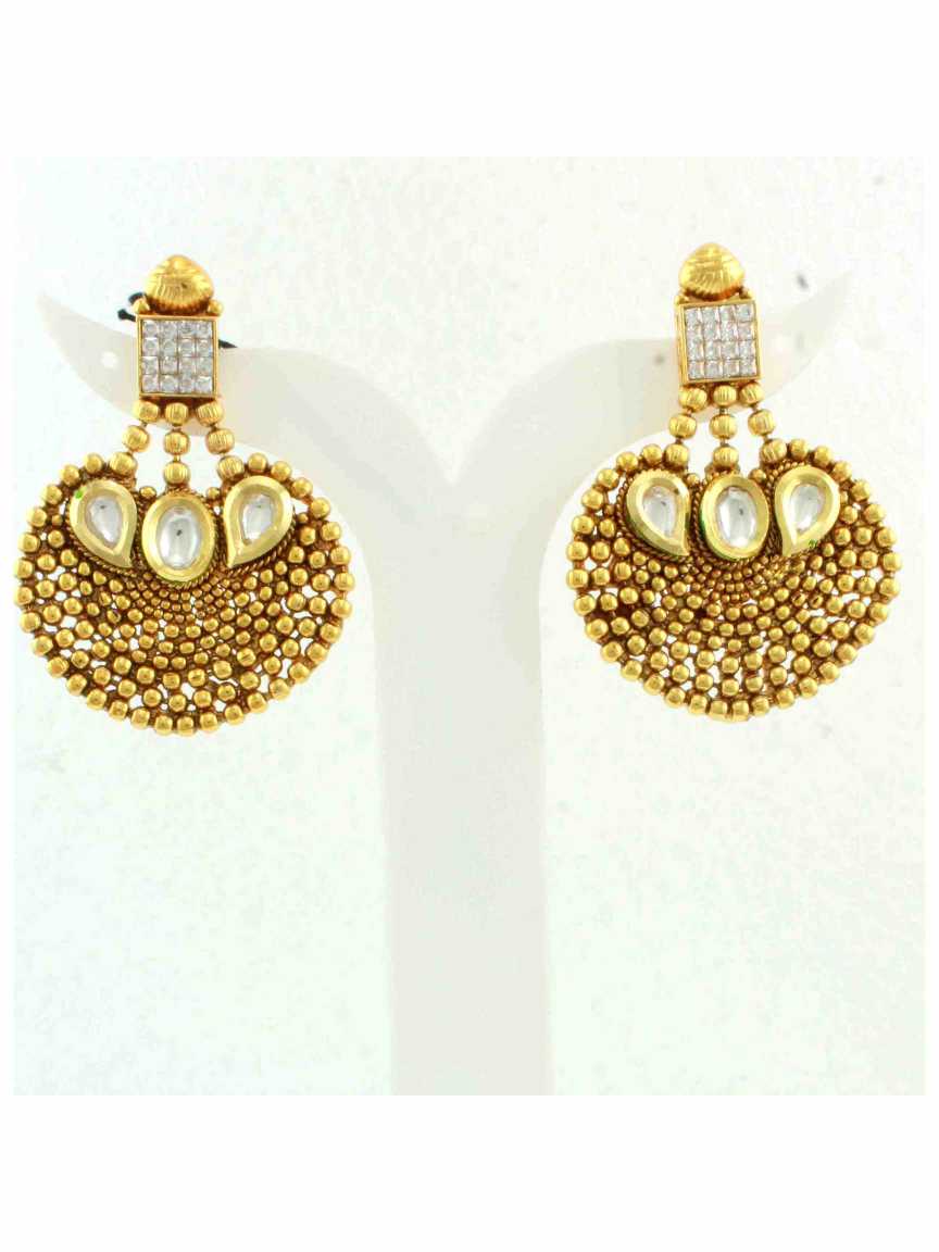 EARRING in CHECKERED POLKI Style | Design - 10310