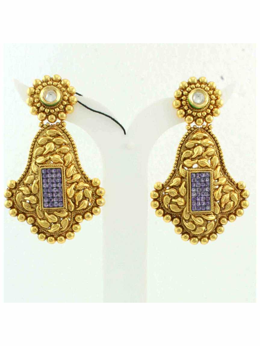 EARRING in CHECKERED POLKI Style | Design - 10312