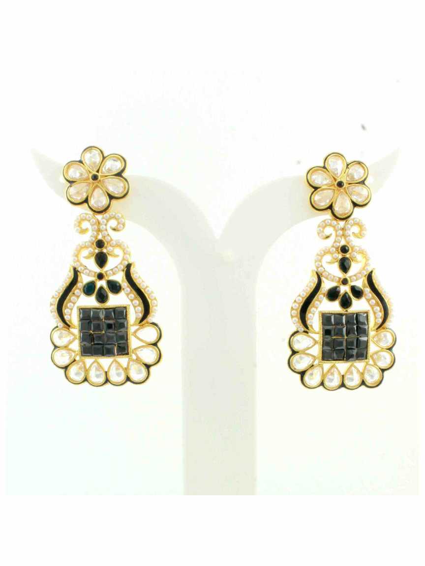 checkered_polki-earring-ERCK10323BKHG