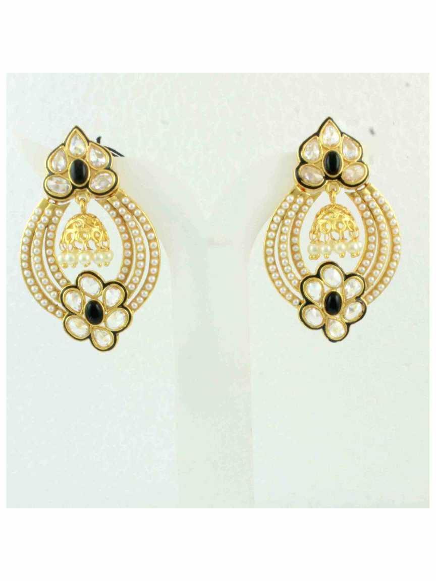 checkered_polki-earring-ERCK10325BKHG
