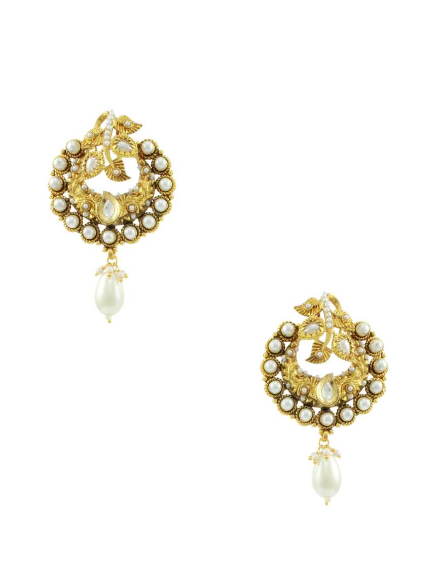 EARRING in CHECKERED POLKI Style | Design - 10349