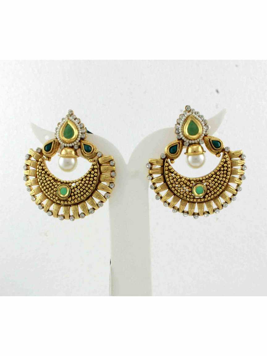 EARRING in CHECKERED POLKI Style | Design - 10354