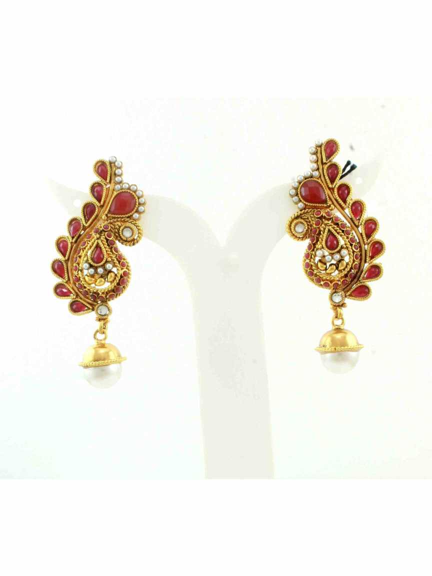EARRING in CHECKERED POLKI Style | Design - 10357