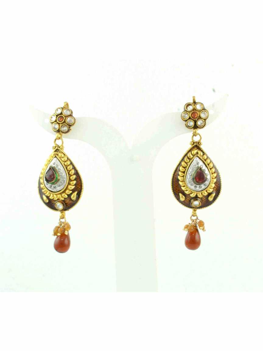 EARRING in CHECKERED POLKI Style | Design - 10479
