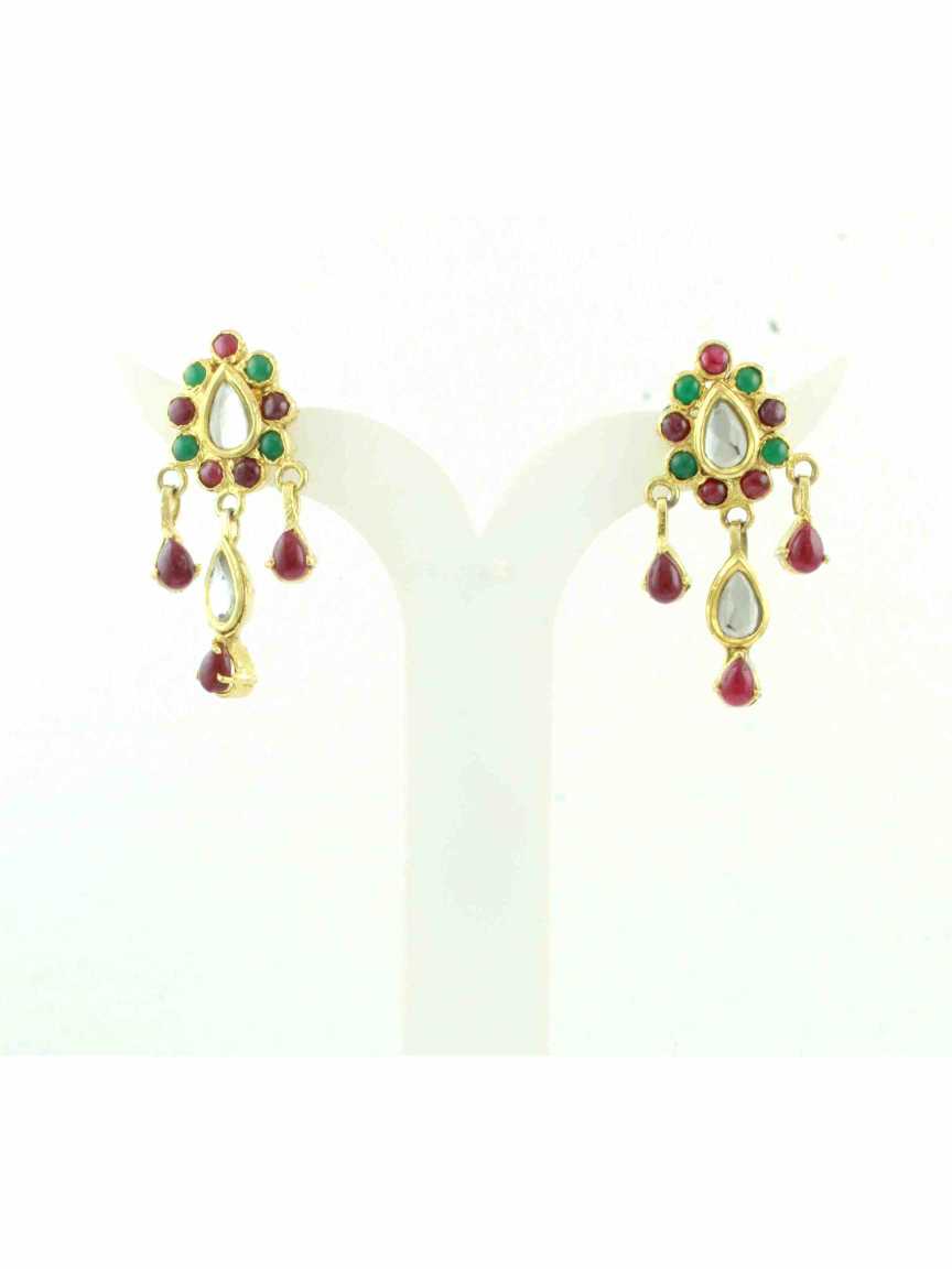 EARRING in CHECKERED POLKI Style | Design - 10480