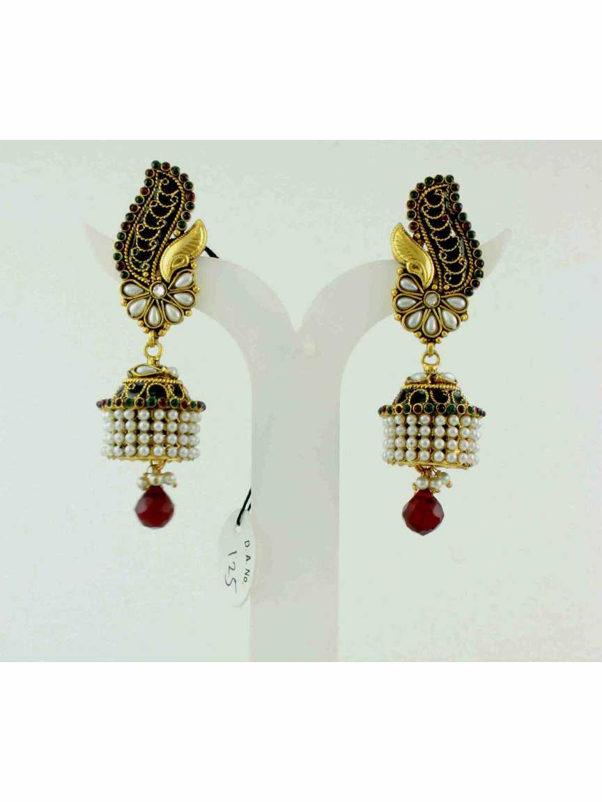 EARRING in CHECKERED POLKI Style | Design - 10491