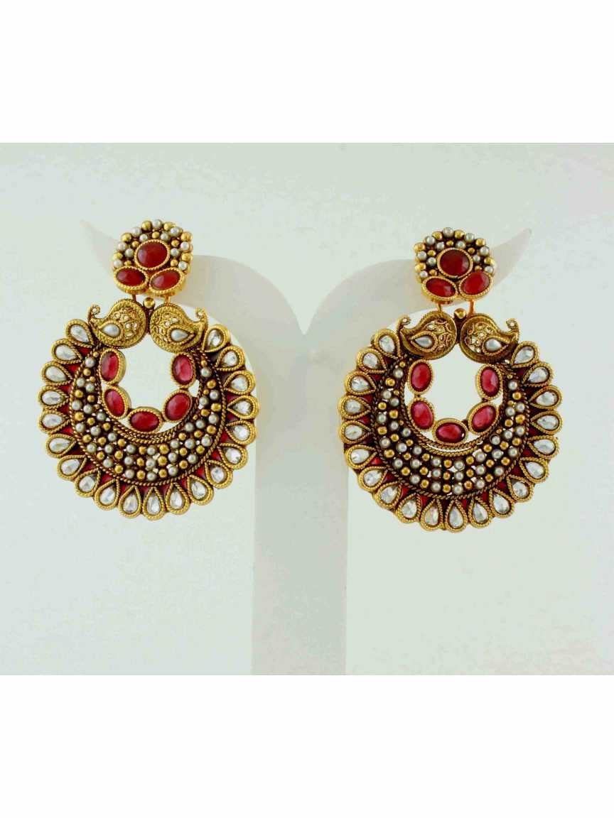 EARRING in CHECKERED POLKI Style | Design - 10497