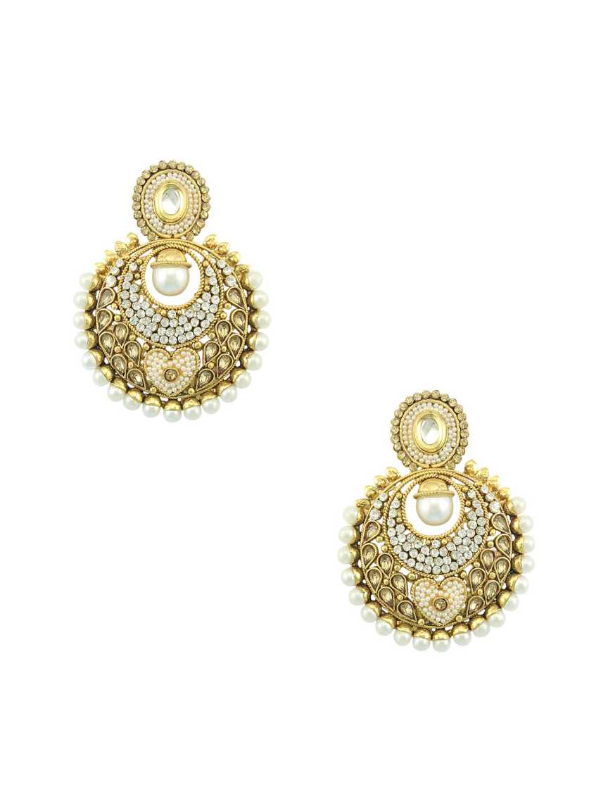 EARRING in CHECKERED POLKI Style | Design - 10543