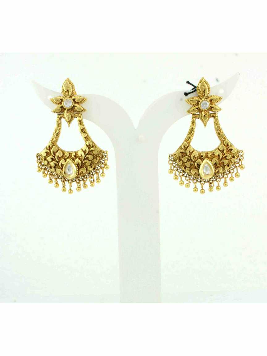 EARRING in CHECKERED POLKI Style | Design - 10591