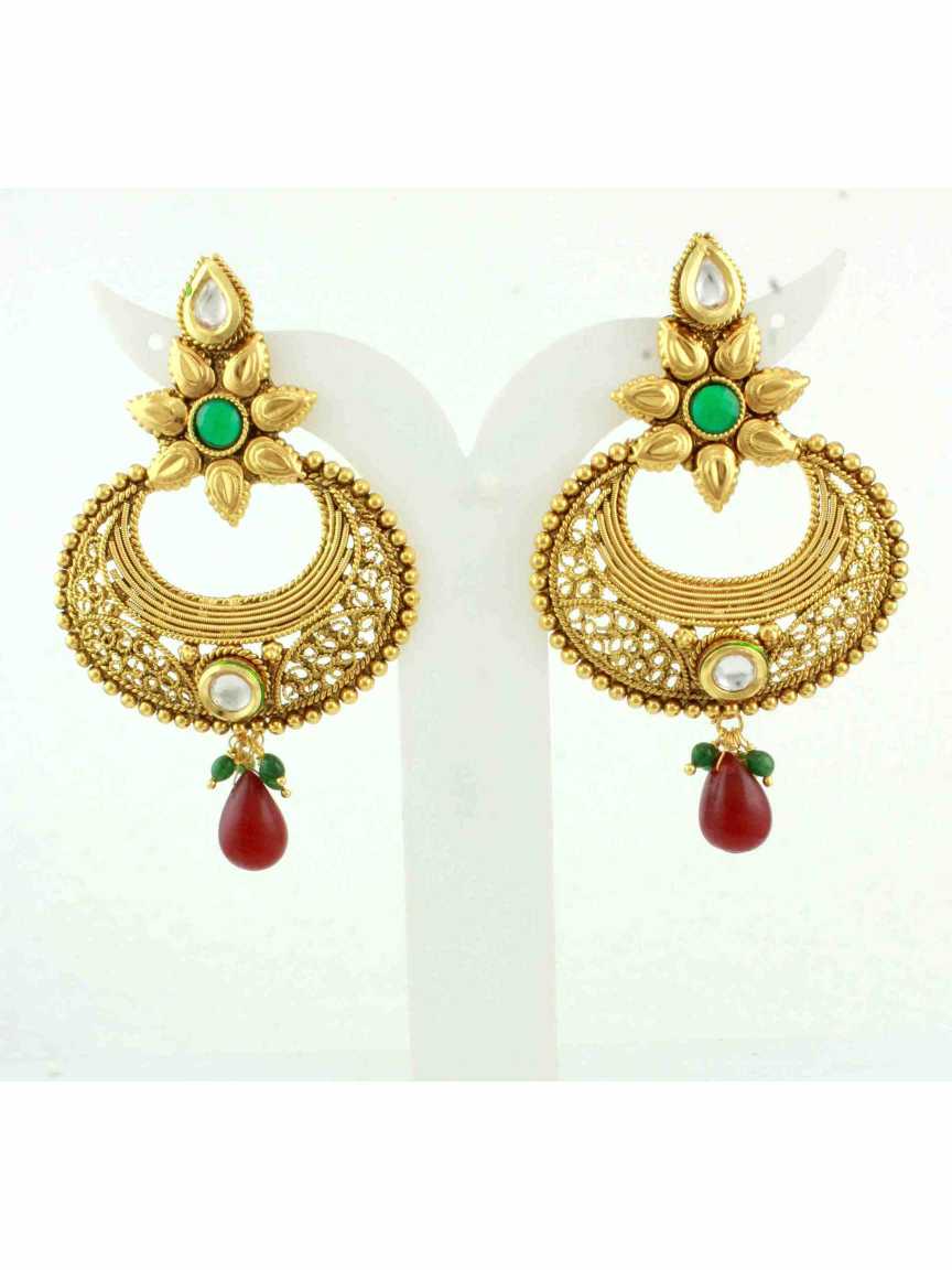 EARRING in CHECKERED POLKI Style | Design - 10594