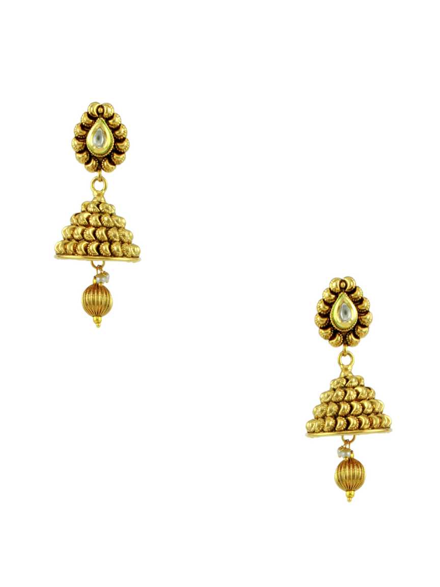 EARRING in CHECKERED POLKI Style | Design - 10601