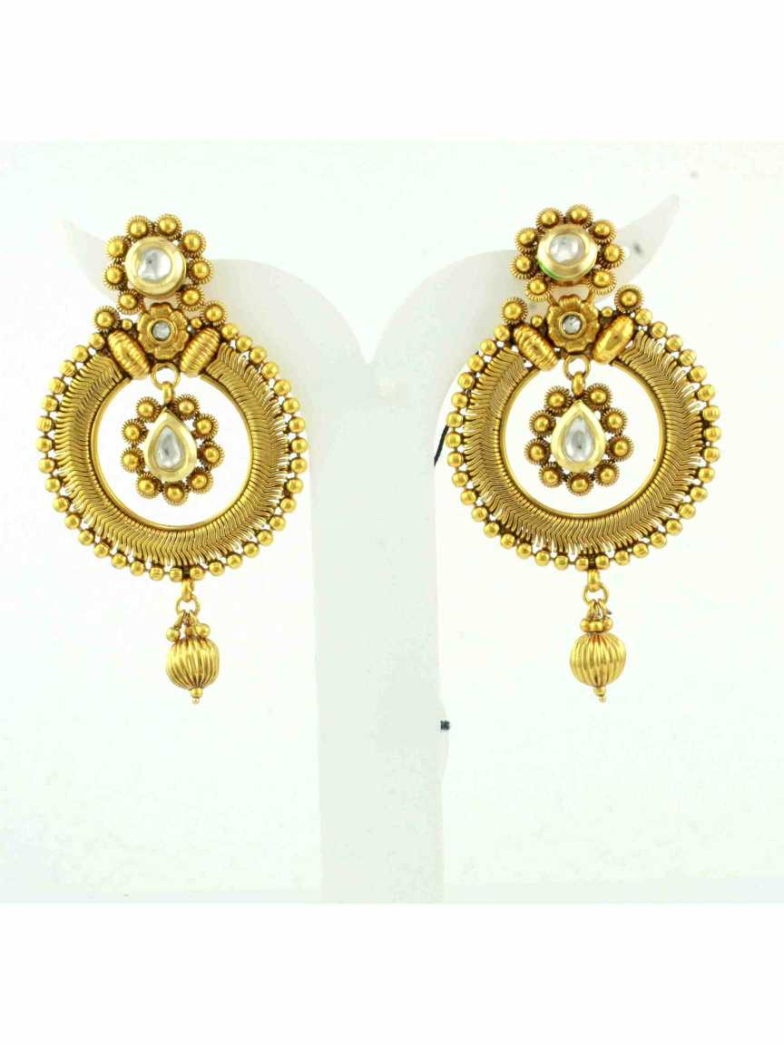 EARRING in CHECKERED POLKI Style | Design - 10608