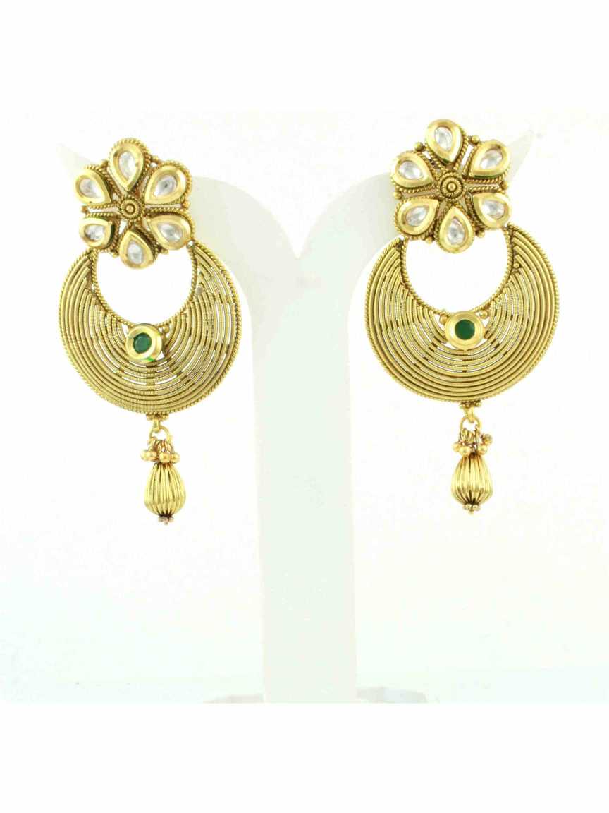 EARRING in CHECKERED POLKI Style | Design - 10610