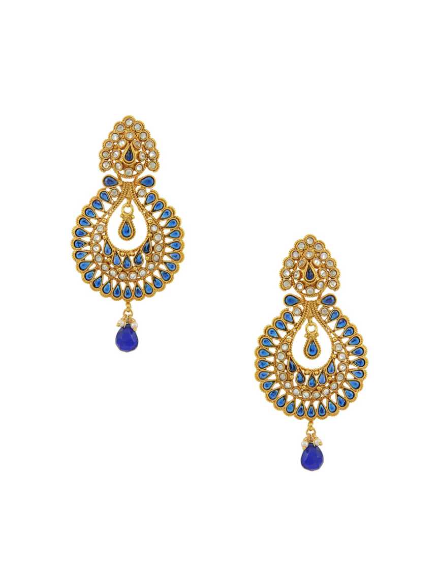 EARRING in CHECKERED POLKI Style | Design - 10623