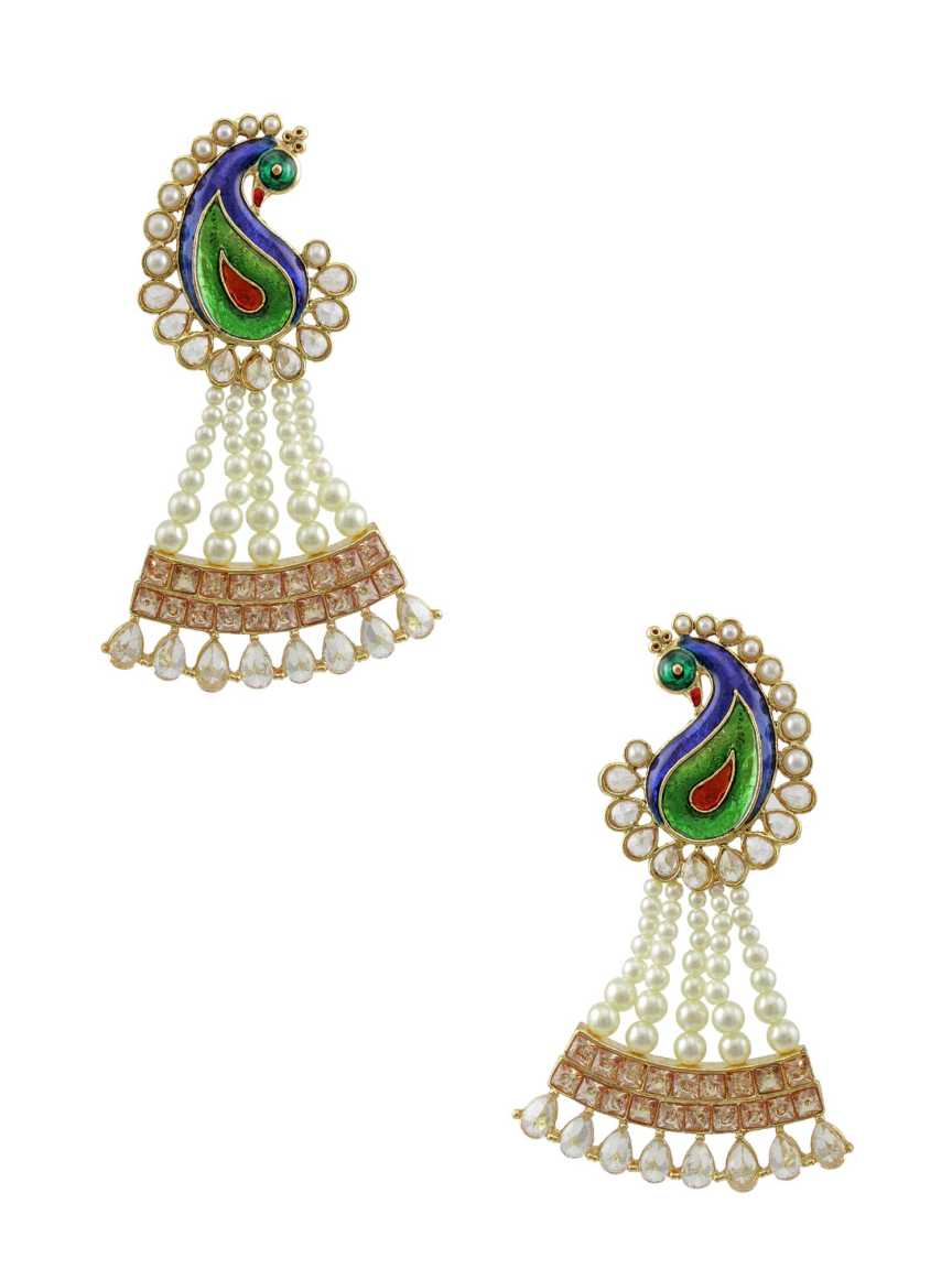 EARRING in CHECKERED POLKI Style | Design - 10830