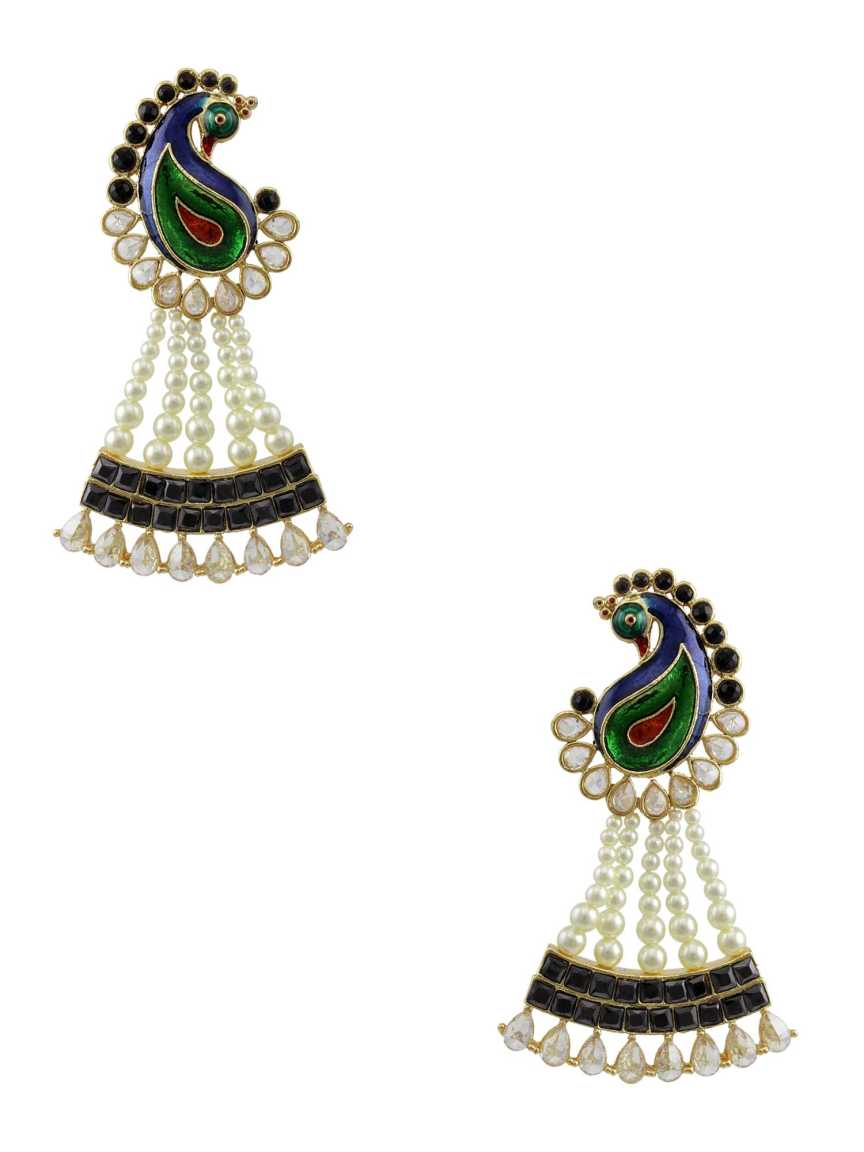 checkered_polki-earring-ERCK10830BKHG