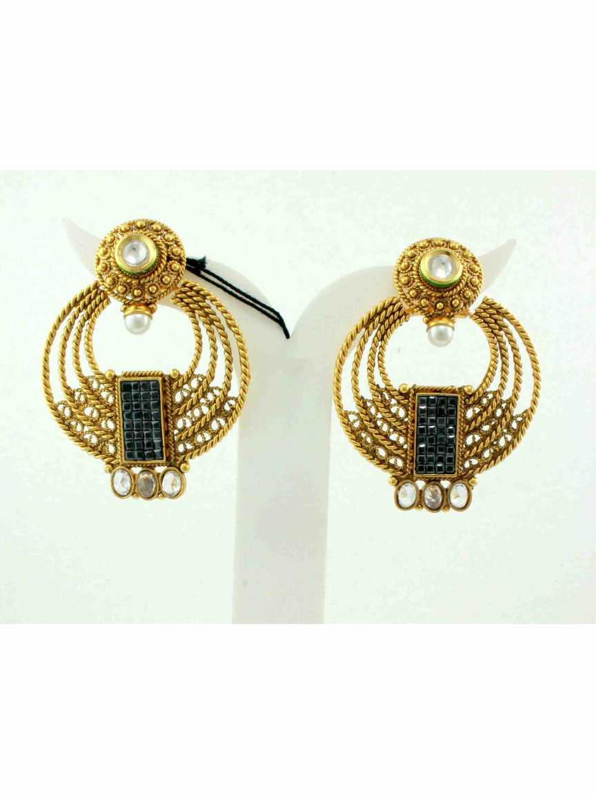 EARRING in CHECKERED POLKI Style | Design - 11052