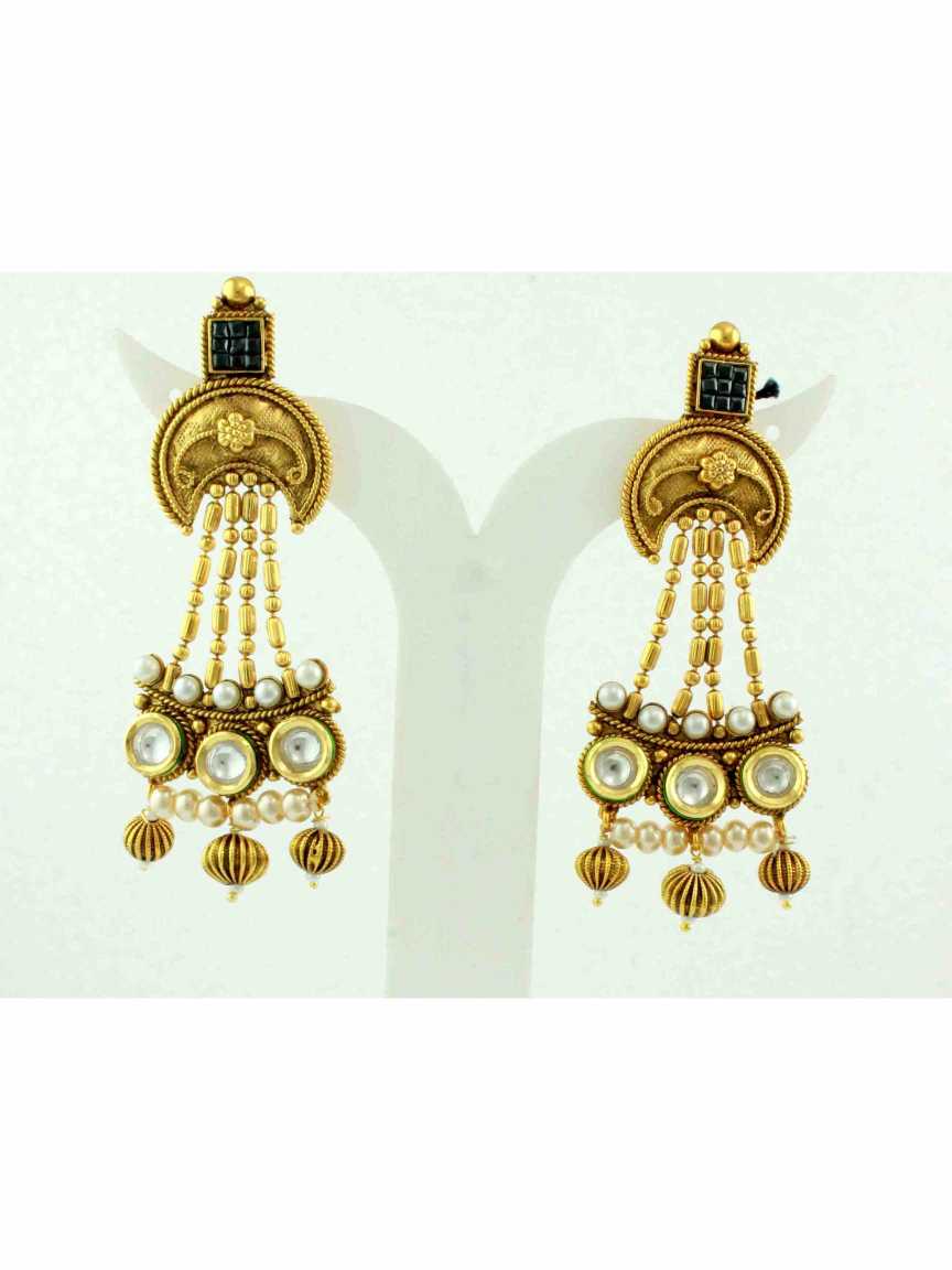 EARRING in CHECKERED POLKI Style | Design - 11053