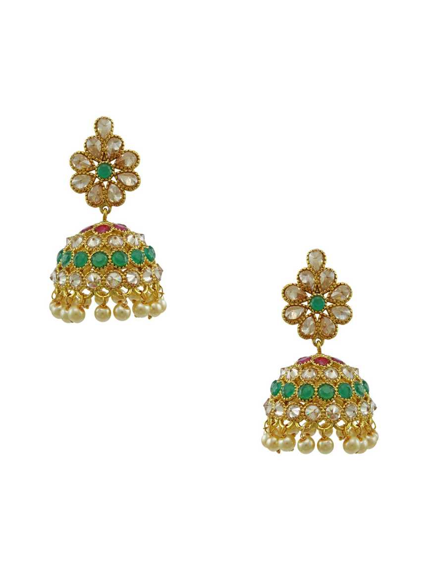 EARRING in CHECKERED POLKI Style | Design - 11613