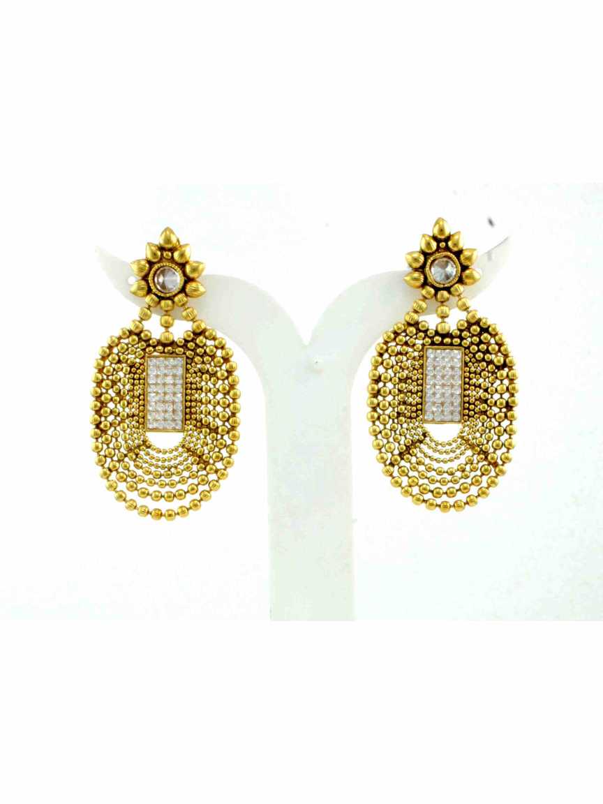 EARRING in CHECKERED POLKI Style | Design - 11797