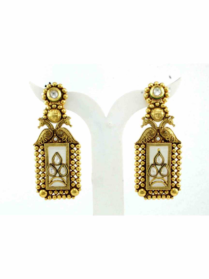 EARRING in CHECKERED POLKI Style | Design - 11799