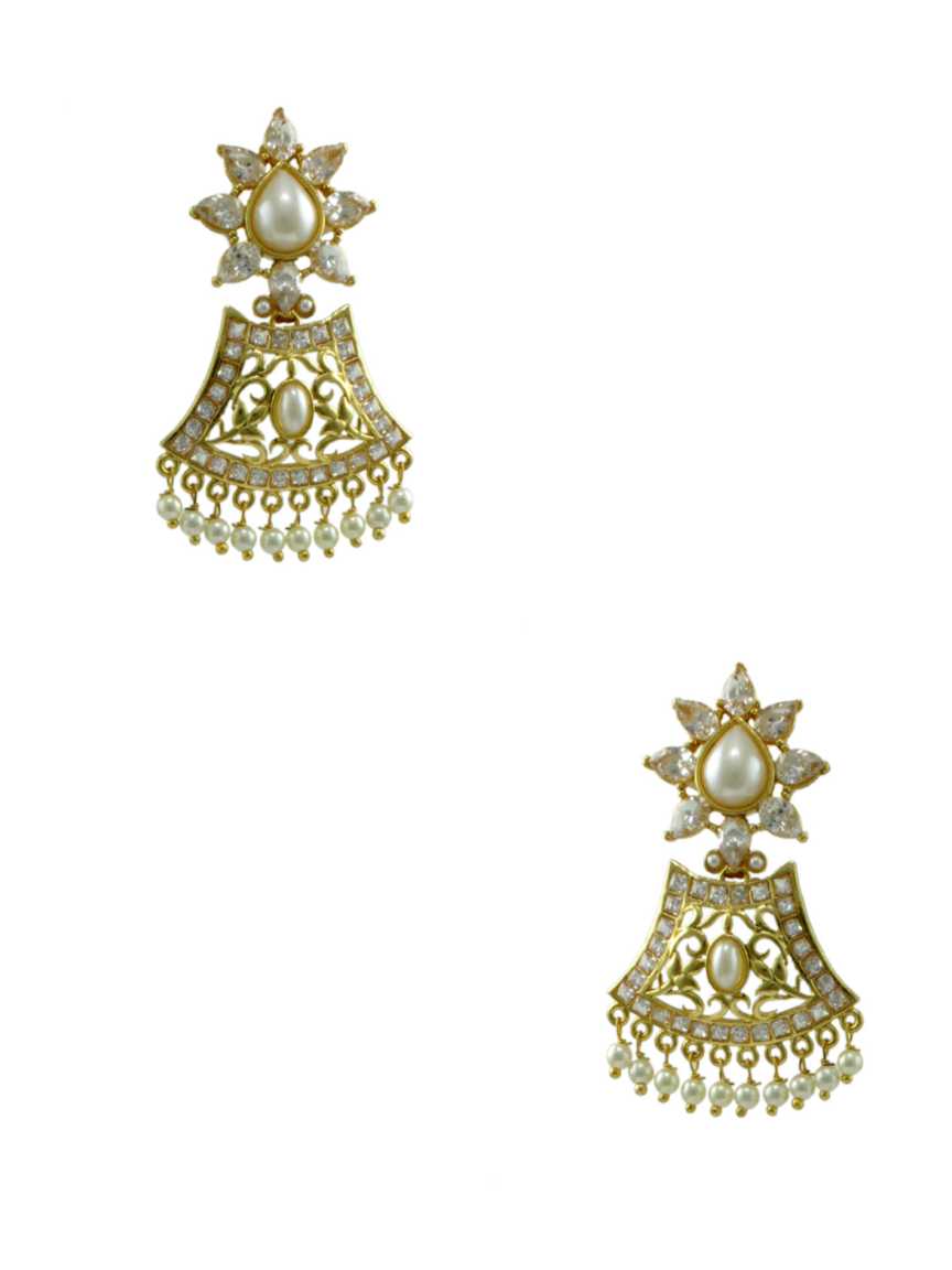 EARRING in CHECKERED POLKI Style | Design - 11800