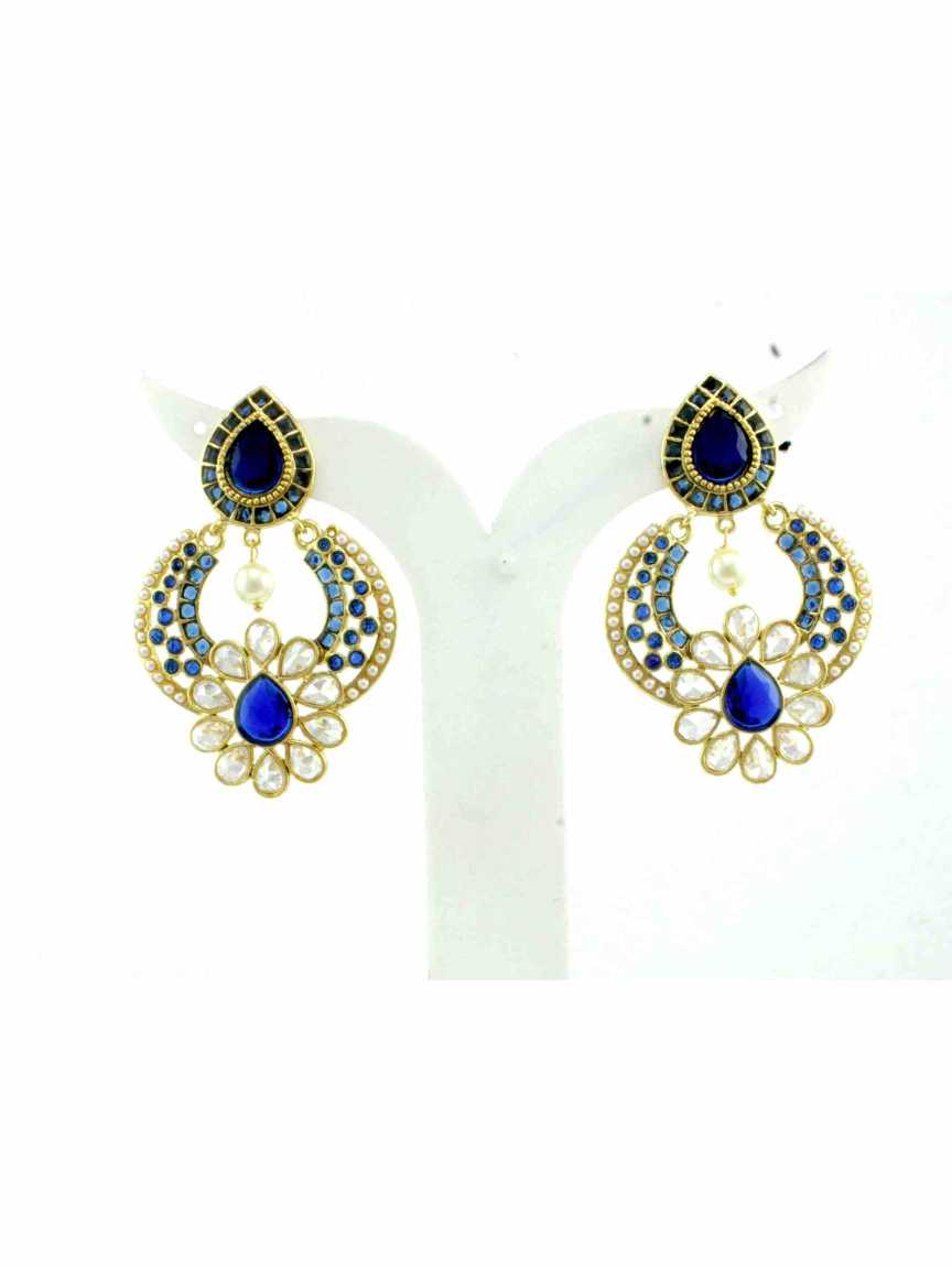 EARRING in CHECKERED POLKI Style | Design - 11801