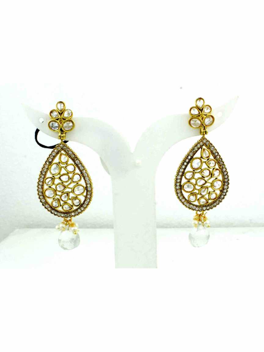 EARRING in CHECKERED POLKI Style | Design - 12241