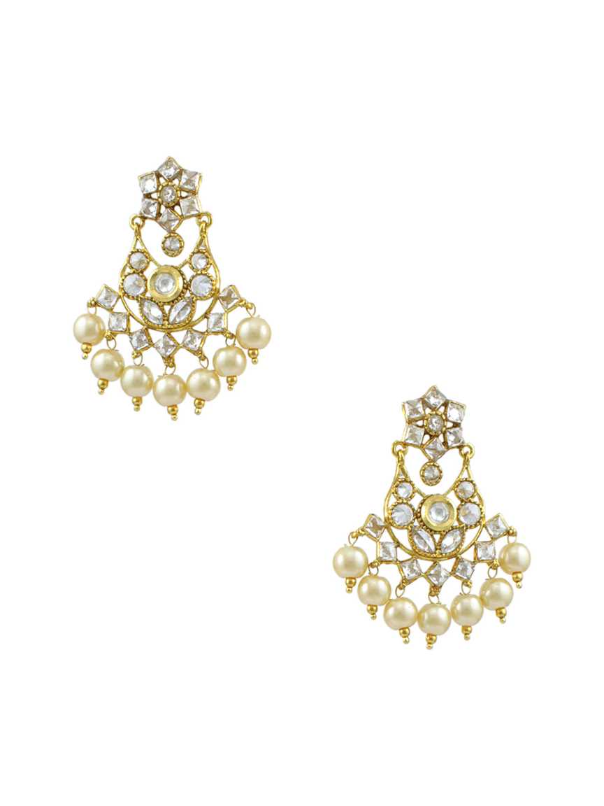 EARRING in CHECKERED POLKI Style | Design - 12275