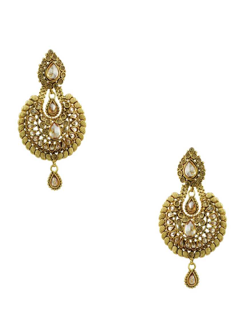 EARRING in CHECKERED POLKI Style | Design - 12522