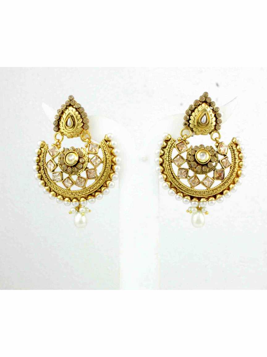 EARRING in CHECKERED POLKI Style | Design - 12524