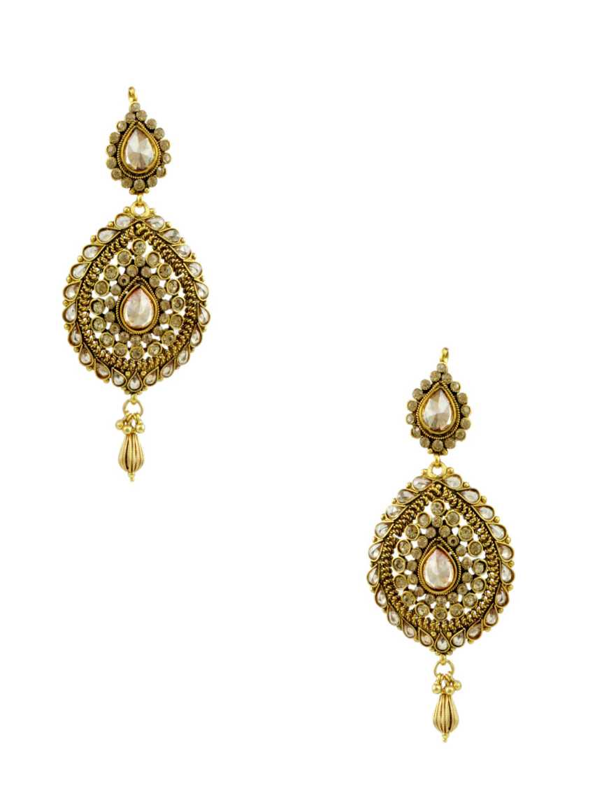 EARRING in CHECKERED POLKI Style | Design - 12536