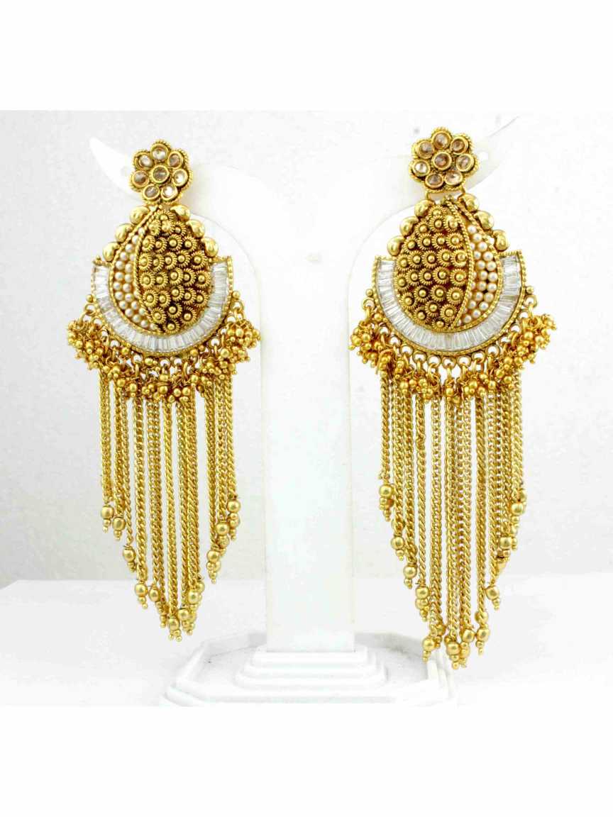 EARRING in CHECKERED POLKI Style | Design - 12545