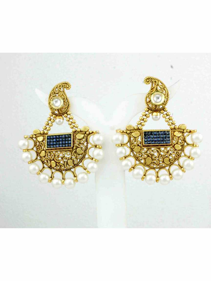 checkered_polki-earring-ERCK12711BLHG
