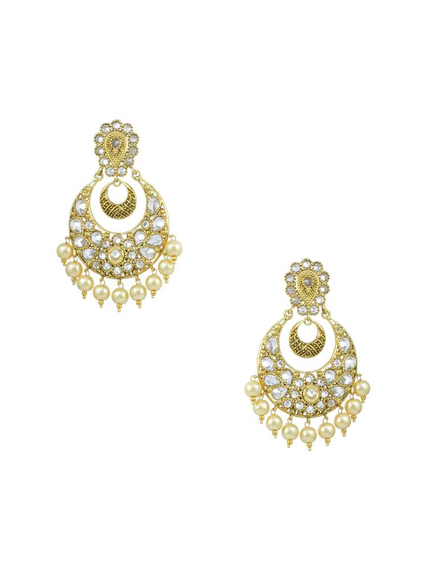 EARRING in CHECKERED POLKI Style | Design - 12725