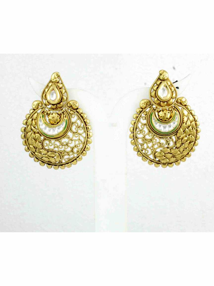 EARRING in CHECKERED POLKI Style | Design - 12734